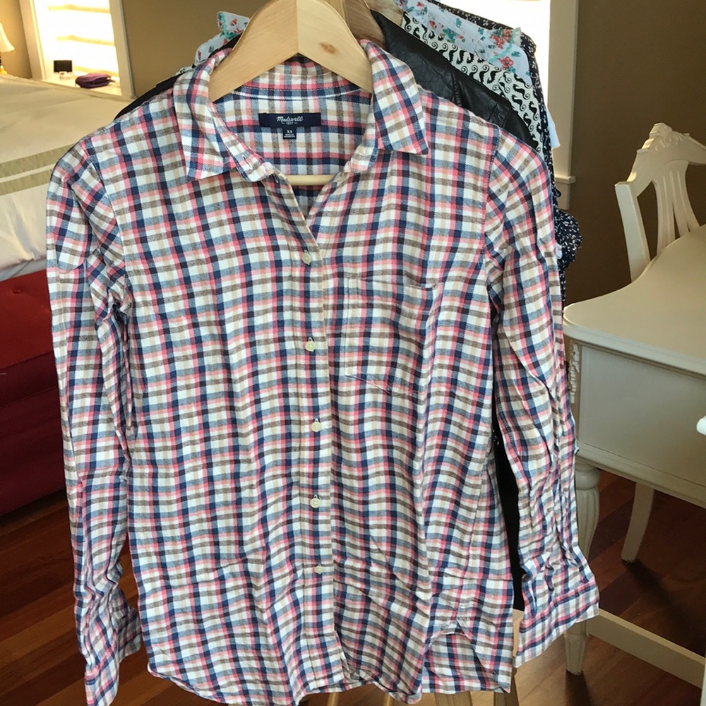Plaid flannel shirt, size XS